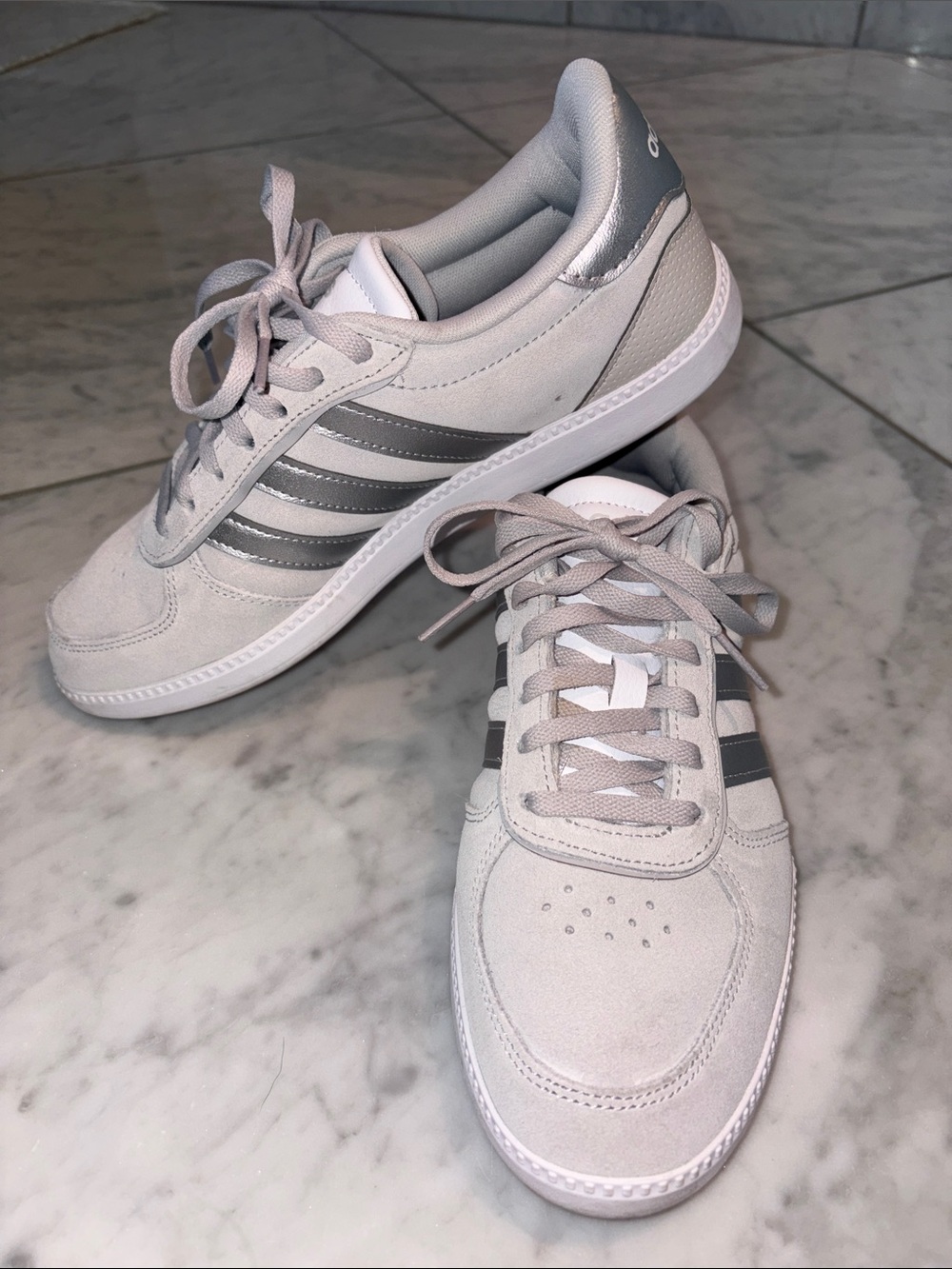 Adidas Breaknet Sleek sneakers silver grey white 8.5
